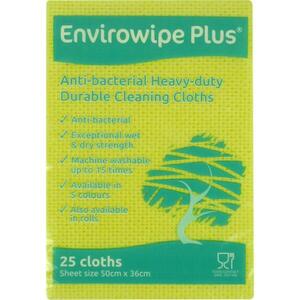 Eco Tech Envirowipe Anti Bacterial Compostable Cleaning Cloth Yellow (Pack 50)