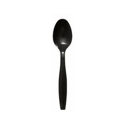 Reusable Plastic Dessert Spoon Black (Case 1000)