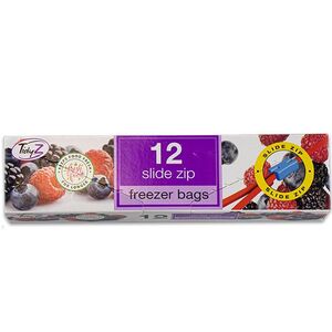 TidyZ Slide Zip Freezer Bags 22x22CM Pack 12 (Case 36 Packs)