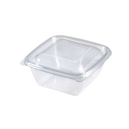 Square Salad Bowl Base & Lids Clear 375ML (Case 600)