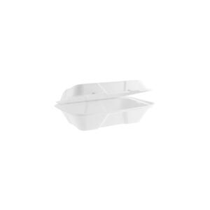 Bagasse Clamshell Rectangle White 9x6" (Case 500)