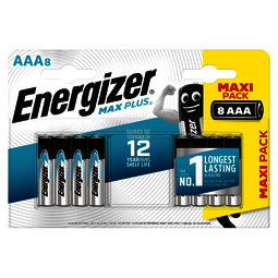 Energizer Batteries Size AAA Pack 4 Plus 4 (Case 12 Packs)