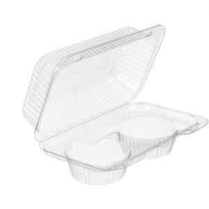 Muffin Hingepack two Cavity Clear 202x176x94MM (Case 600)