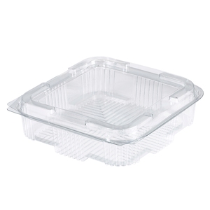 Shallow Hinged Salad Container Clear 375ML (Case 600)