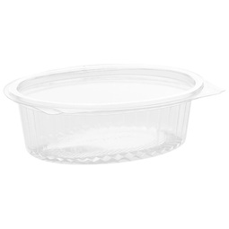 Oval Hinged Salad Container Clear 375ML (Case 300)