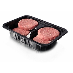 Burger Tray 4 Cavity Black 239x167MM (Case 400)