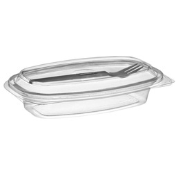 Salad Container With Fork Clear 350ML (Case 400)