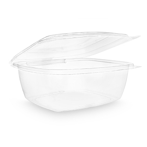 PLA Hinged Deli Pot Clear 48OZ (Case 200)