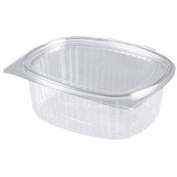 Oval Hinged Lid Container Clear 500ML (Case 600)