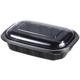 Microwavable Tray Base Black 700ML 215x150x36MM (Case 500)