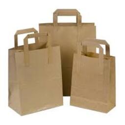Kraft Paper Carrier Bag with Handle Small 7x10x8.5" (Case 250)
