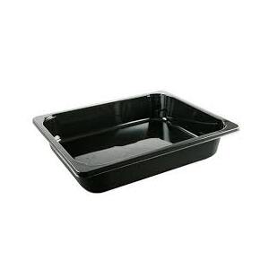 cPET Rectangular Food Produce Tray Black 220x150x45MM (Case 370)