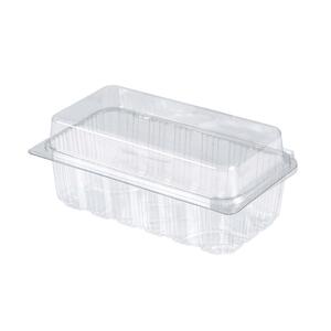 Rectangular Hinged Lid Container Shallow Clear 180x90x65MM (Case 450)