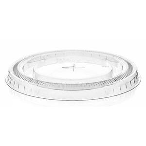 rPET Smoothie Cup Flat Lid with Straw Slot 12OZ (Case 1000)
