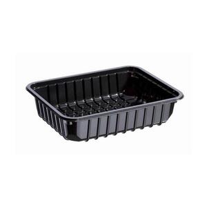 Single Cavity Food Produce Tray Black 220x170x45MM (Case 384)