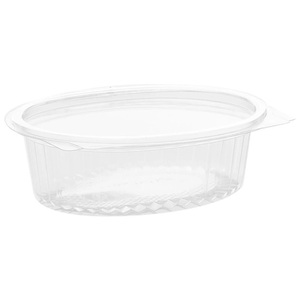 Oval Hinged Salad Container Clear 375ML (Case 300)