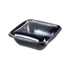 Square Salad Bowl Base and Lids Black 750ML (Case 400)