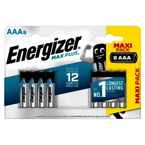 Energizer Batteries Size AAA Pack 4 Plus 4 (Case 12 Packs)