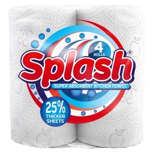 Splash Kitchen Roll Towel 2PLy 10M Pack 4 (Case 10 Packs)