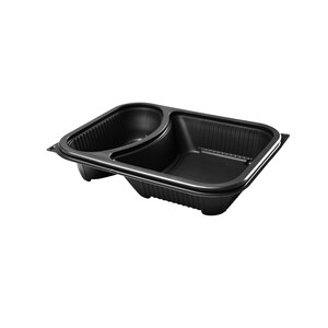 Faerch Microwavable Tray 2 Compartment Black 36OZ (Case365)