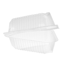 Cake Slice Container with Hinged Lid Clear 9" (Case 500)