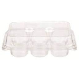 Muffin Container with Hinged Lid 6 Cavity 70x240x160MM (Case 220)