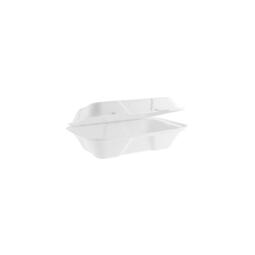 Bagasse Clamshell Rectangle White 9x6" (Case 500)