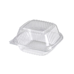 Hinged Lid Bap Container Clear 130x130x75MM (Case 600)