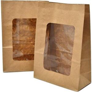 Kraft Window Donut Bag Brown 150x75x220MM (Case 250)