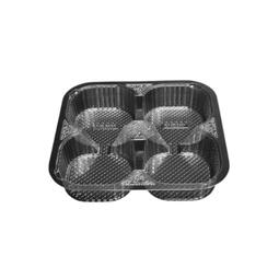 Pork Pie Tray Four Cavity Clear 163x163x36MM (Case 1620)
