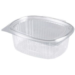 Oval Hinged Lid Container Clear 500ML (Case 600)