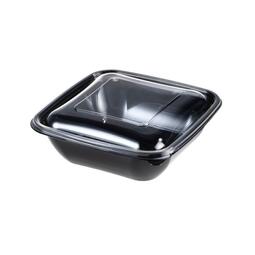 Square Salad Bowl Base and Lids Black 750ML (Case 400)
