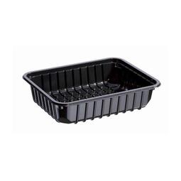 Single Cavity Food Produce Tray Black 220x170x45MM (Case 384)