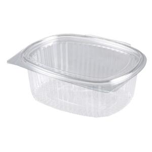 Oval Hinged Lid Container Clear 250ML (Case 600)